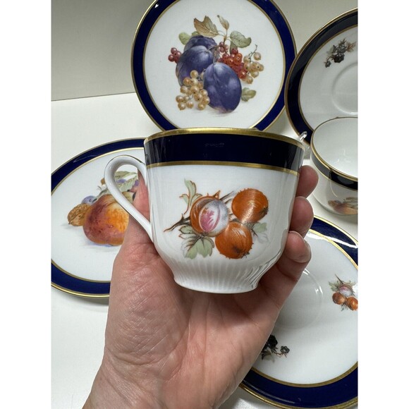 Vntg SCHUMANN ARZBERG Bavaria Echt Cobalt BOUNTIFUL Orange Trio Cup Saucer Plate - Picture 3 of 5